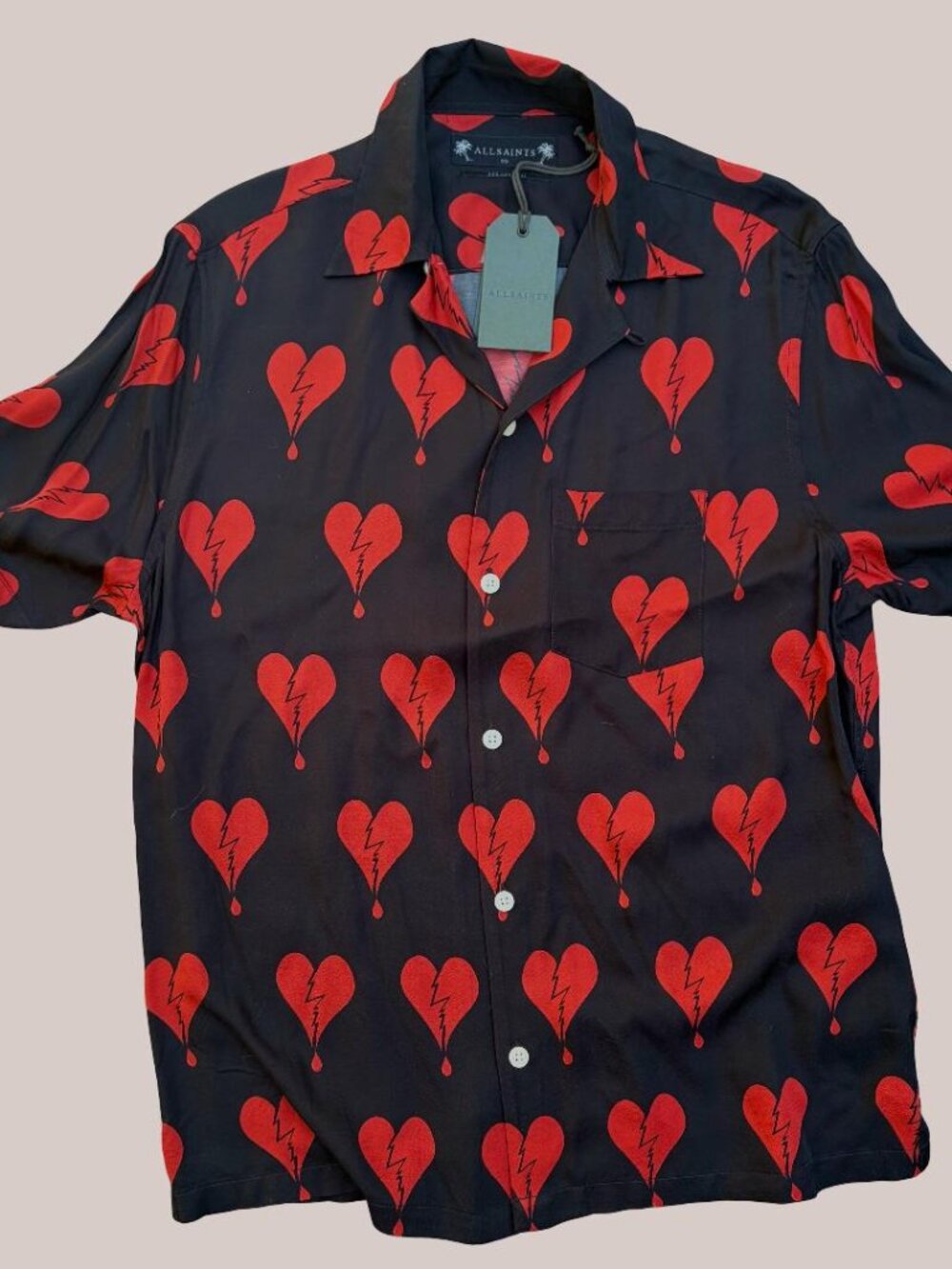 NWT All SAINTS Allsaints Heart Break Broken Heart Break Up Shirt small